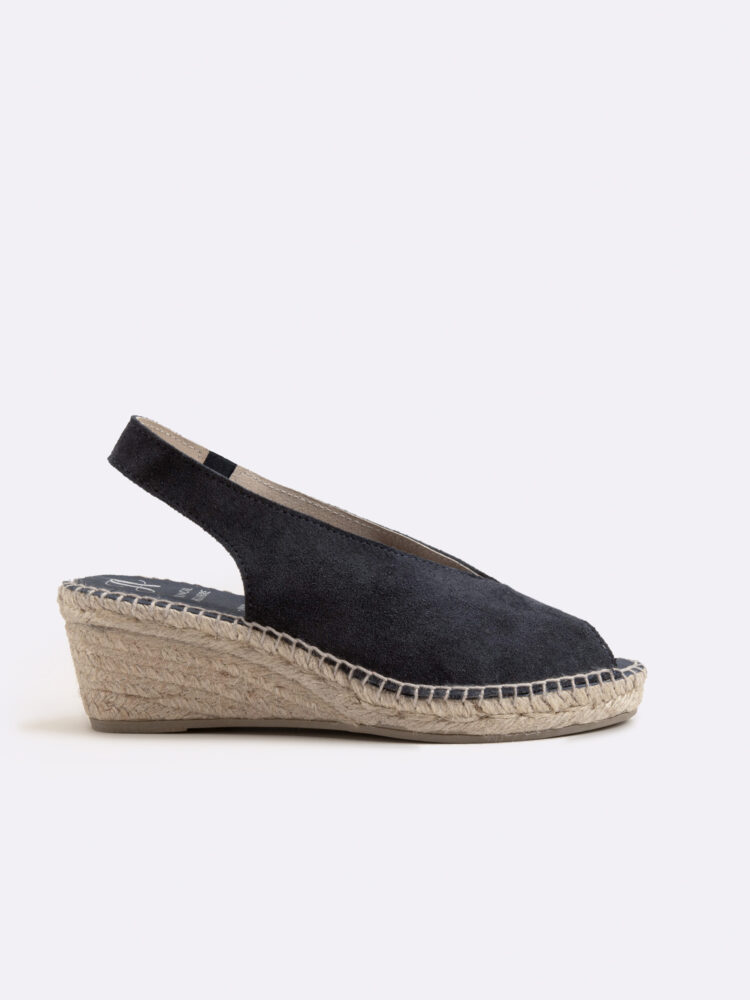 Alpargatas cuña mujer azul espato
