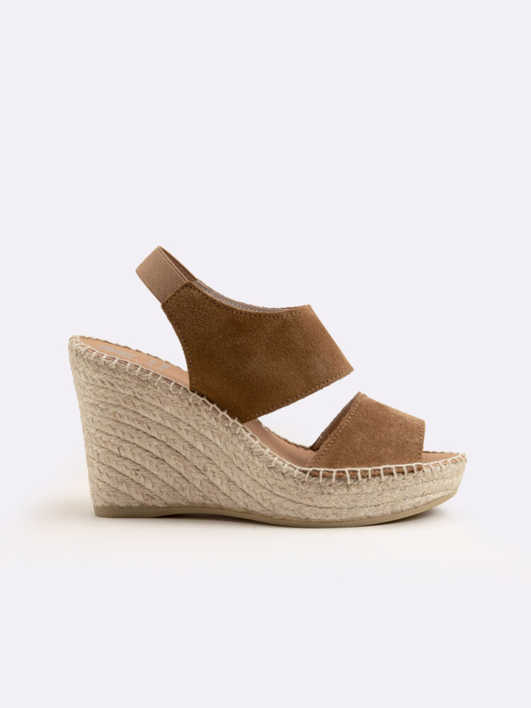 Alpargatas cuña mujer marrón plataforma