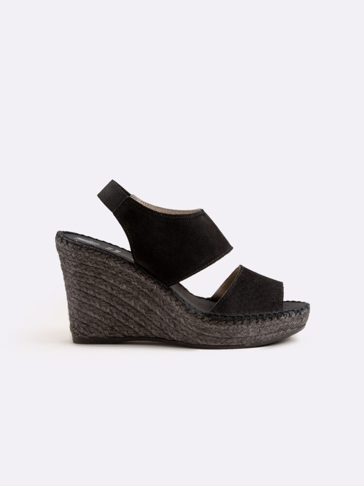 Alpargata cuña mujer negra