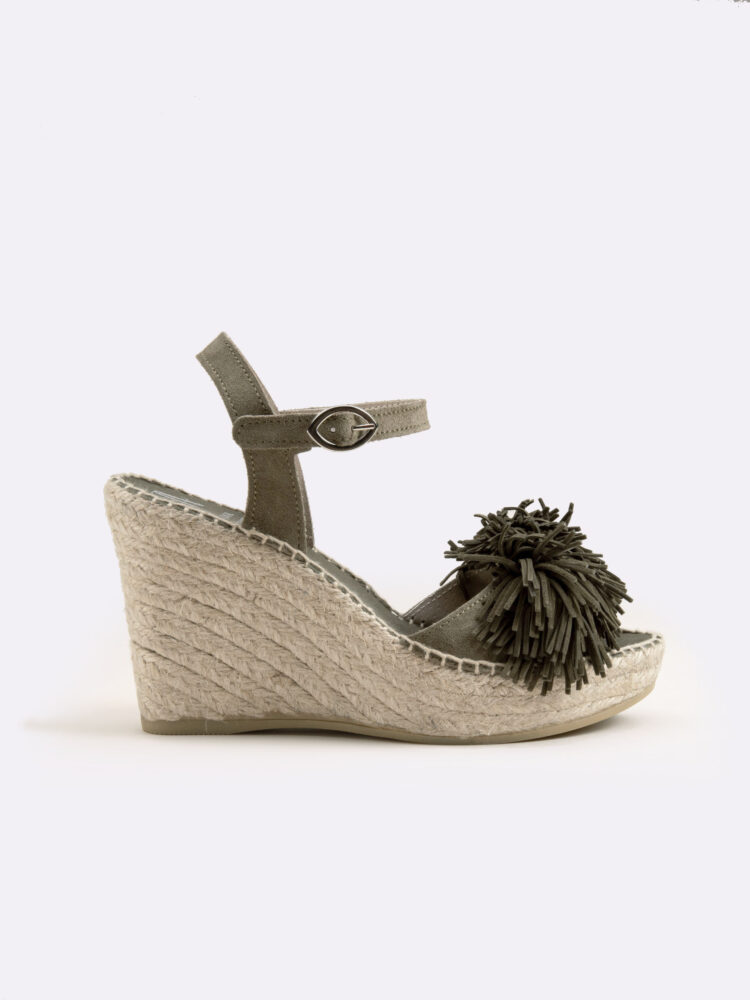 Alpargata mujer cuña verde esparto