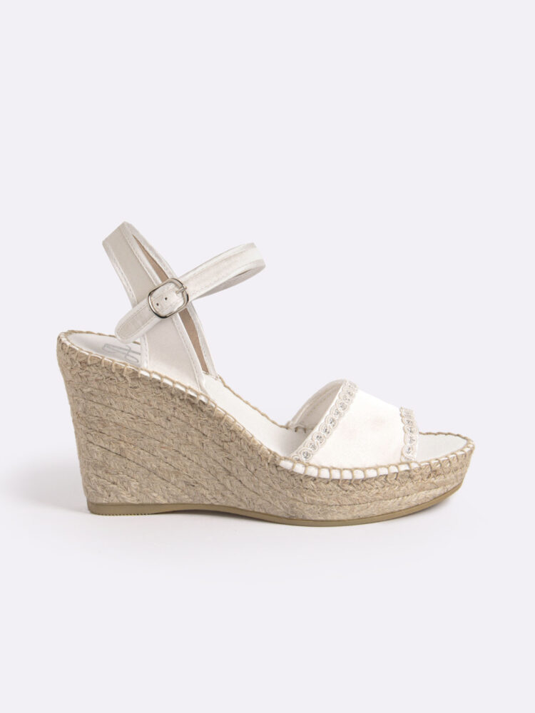 Wedge espadrilles bride wedding white
