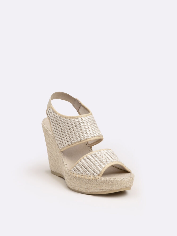 Alpargata cuña mujer rafia beige