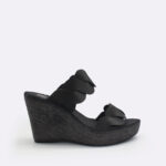 alpargata mujer cuña negra esparto