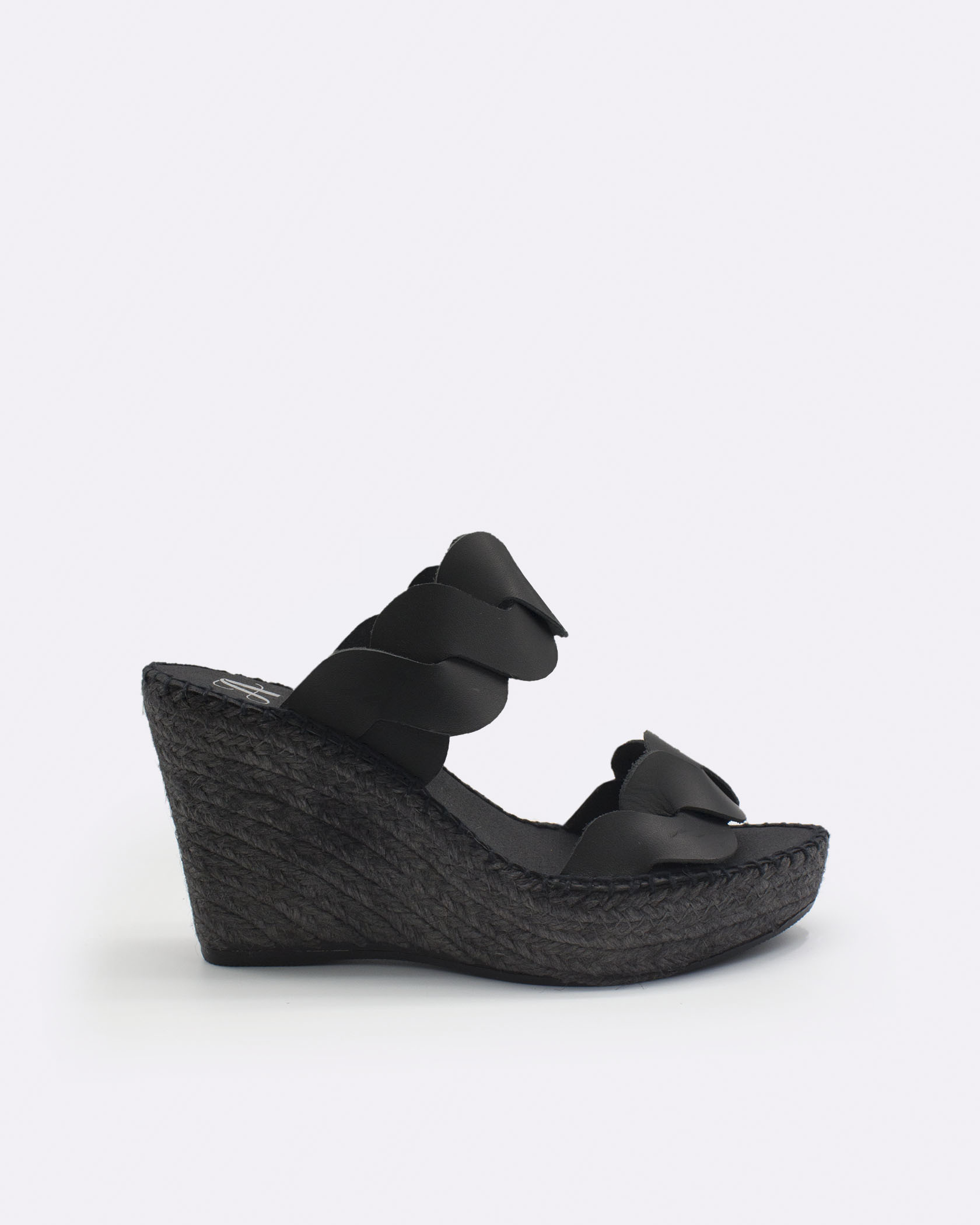 Alpargata mujer cuña negra esparto