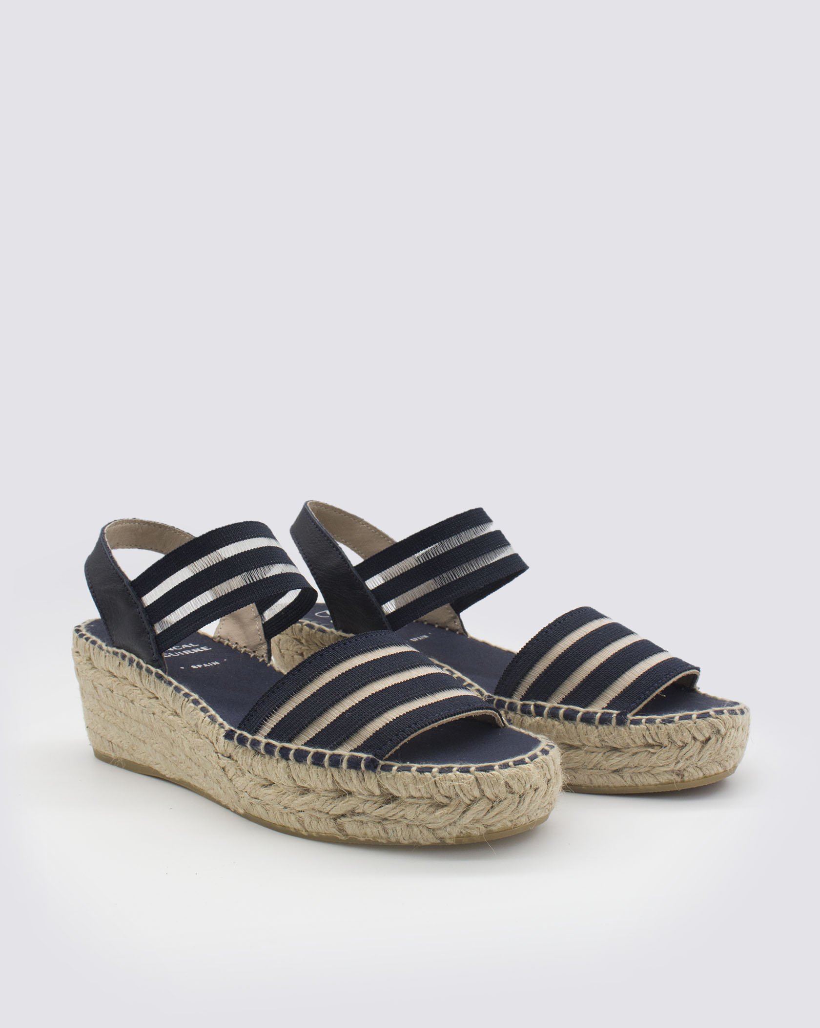 Alpargata mujer plataforma esparto azul