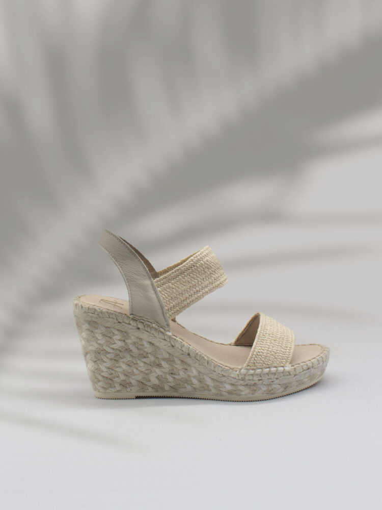 Alpargata mujer plataforma beige