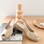 Alpargata cuña mujer beige rafia