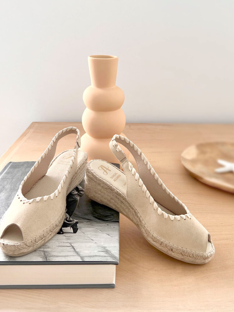 Alpargata cuña mujer beige rafia