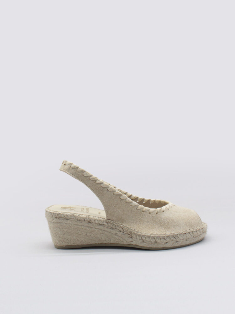 Alpargata cuña mujer beige rafia