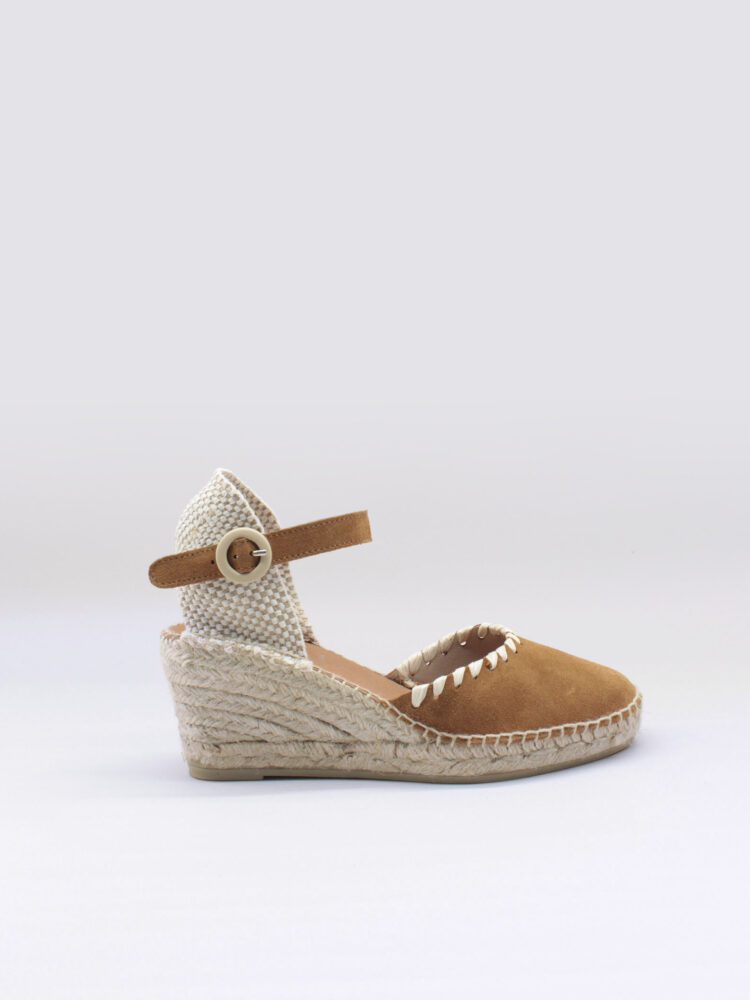 Espardeñas valencianas cuña mujer azul