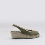 Alpargata cuña mujer verde rafia