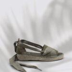 Alpargata mujer plana cintas verde