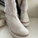 bota mujer invierno blanco esparto