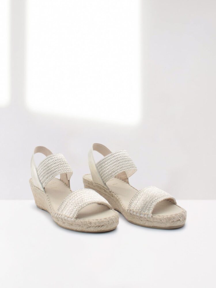 gold espadrilles with wedge woman