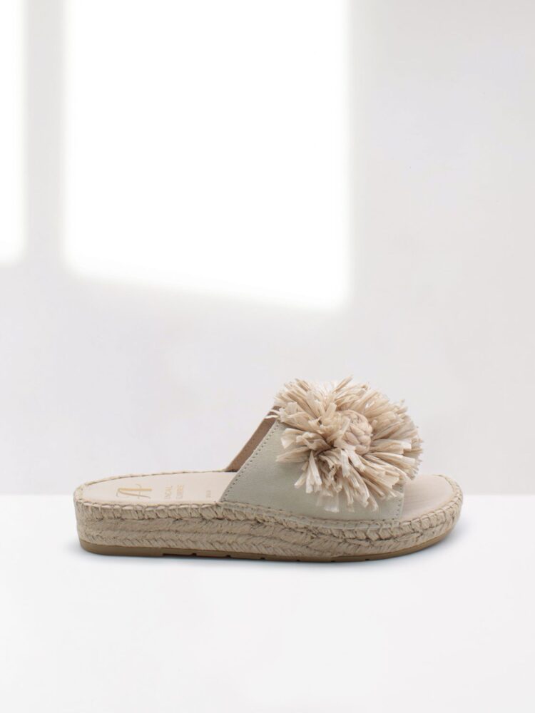 beige women's flat sandal