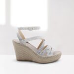alpargata con cuña de mujer plata