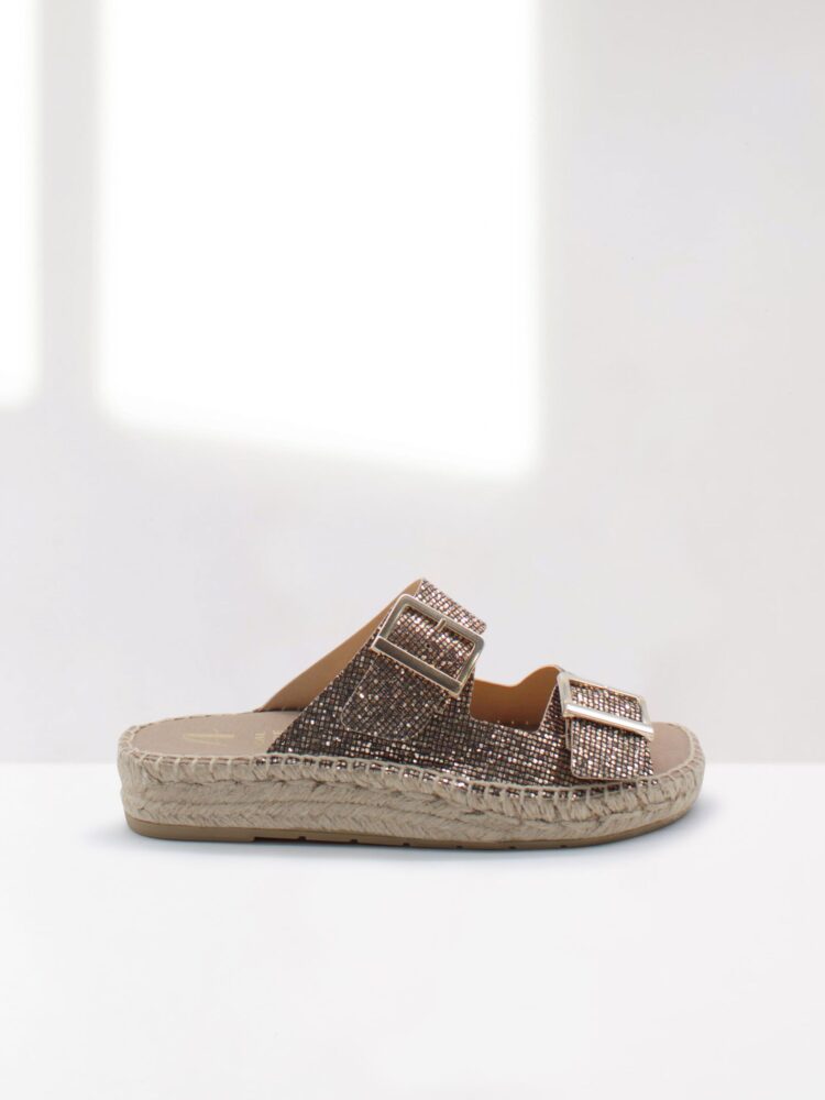 women's flat sandals in brown