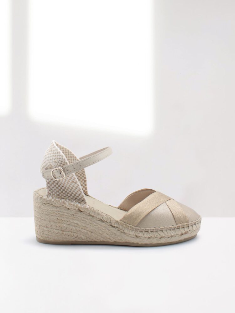 women's espadrilles with gold wedge